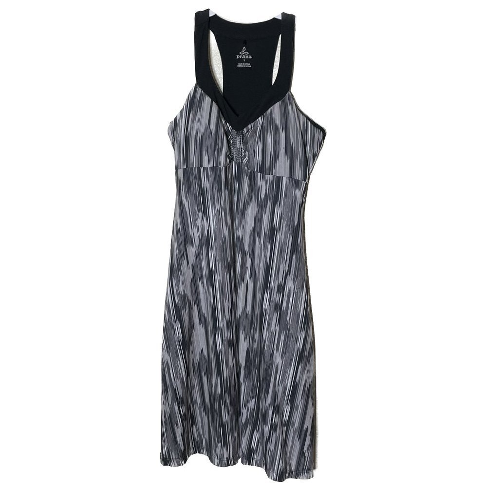 prAna Gray Sleeveless Empire Waist  Midi Dress Racerback Size S